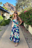This dress is so comfortable! I just wore nipple covers, so I didn't have to worry about a strapless bra that wouldn't stay in place. It's lightweight enough for the Arizona heat, and I felt like a jet setter when I wore it on a flight to California. Fits true to size. - Renee M.