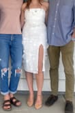 Kind of tight but wore it the whole day for graduation and it was comfortable! I have a wide rib cage and wide hips so that was probably why it was a little tight. Got so many compliments on it! - Katy F.