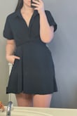 This dress is perfect. I loved the fit of this dress and receive tons of compliments when I wear it. The pockets are great, the bow and twist detail are adorable, but it is on the verge of being a little too short for me. Overall, I think this is a super cute dress that is able to be dressed down with sneakers or up with heels and it is perfect for so many different occasions. - Corie M.