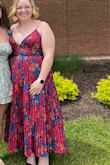 I absolutely loved this dress!! It is gorgeous and was the perfect one for my graduation. That being said, I do have a couple things for you to be wary of, 1. The dress fits snug. I am typically a true XL and it was a bit tight around the waist. 2. The v neck is DEEP! If you have a bigger bust, this might not be the best. I used a lot of tape to keep everything where it should be. 3. The straps. They would not stay tightened! This was probably the most annoying, especially since the straps needed to be tight due the deep v. Even with those few things, I love this dress. I received so many compliments and felt amazing in it! - Lilly M.