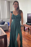 The material is perfect, the length is just right and it fits perfectly, I always order S but since this dress had xxs I went with the XS and it's the right size for me. - Romina D.