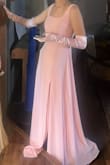 My daughter bought this for prom and she looked beautiful! She had so many comments on how elegant it looked. We did have to take it in a little. She's tiny but tall. - Chesnee H.