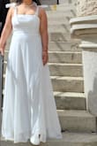 I run normally between a M-L. I got the L due to waist sizing and am truly glad I did!! I'm 5'4'' so it was defined as too long even with heels but was super easy to self-trim the hem if you got sewing skills (trimmed ~5inches). - Evelyn S.
