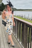 Loveeee this dress! I wore it to a derby party and it was so unique. I got many compliments! It fits true to size and pulls everything in but keep in mind there is little to no stretch. 10/10! - Andrea W.