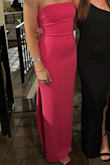 I absolutely love this dress!!! The pink is beautiful; it's super stretchy and hugs everything perfectly. I wore it for a formal and a wedding and got so many compliments! Highly recommend. - Rhetta E.