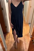 This dress is flawless! I love the breathable fabric and the deep navy color. It's the perfect staple piece for any closet and can be worn to any formal event. 10/10 would recommend! - Regina R.