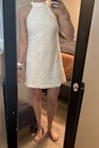 Absolutely love this dress and it's comfortably and great quality material. The design is super fun and feels classy for a bridal shower. No alterations needed! - Jordan M.