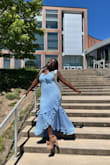 I loved this dress!!! Very good quality, a lot thicker than I expected. The color is so beautiful, definitely a great purchase. I wasn't sure about spending so much on this dress, but I don't regret it. Great purchase!! - Nhyira A.