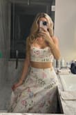 I had this in my cart for a while. I kept pondering if I would like it and if it would look good in person, and it's 100000000% amazing and even better in person. It's so flattering and cute and classic and FEMININE.
I pair it with a jean jacket too for a cute spring look. There is no stretch at all, but it fits true to size - Kashlee P.