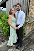 I wore this dress as a guest to a wedding and loved it. I am a bit short so the back dragged a bit on the floor even with heels and the hip/curves were a little too low on me, but overall the dress is beautiful, well-made, and comfortable. I love that the ties on the shoulders can actually be tied and tightened. The dress isn't the kind you really need a bra for, but I wore a body suit underneath to hold lactation pads. - Heather W.