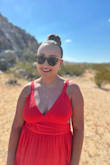 I liked how it made me feel pretty. Lots of the other dresses I had made me feel overweight and self conscious. This dress was flowy and made me feel pretty. It was very comfortable for a hot wedding in the desert. - Yasmeen D.