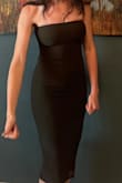 It was super cute, but if you have thicker thighs, be prepared to continuously pull the dress down. I got an XS so it would feel tight up top and I didn't have to readjust it at all up top. - Fran M.