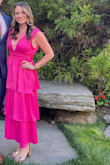 Definitely recommend this dress and color! Received a ton of compliments and stands out in the crowd! Waist is tight so do not size down. Overall, love it! - Connie F.