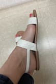 The sandals are pretty cute. I love the woven look. The white is especially cute for summer. The bottoms are very flat and not the most comfortable, but with such a low price I have low expectations. I have two pairs of these (different colors) and they serve their purpose. Wouldn't recommend for walking, but great for wearing to the office. - Tori R.
