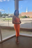 I love everything about this dress! The color was amazing for the summer wedding I attended and the ruching was so kind to my little tummy area. I felt sexy but classy! Compliments were never-ending. GET THIS DRESS! - Jocelyn D.
