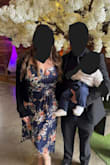 This is a nice dress! I got a couple compliments on it. It's a flattering dress! The slit is definitely in the middle and not off to the side like it appears to be in the pictures. I find most of Lulus dresses run small and I need to size up. The dress seems pretty short when sitting down. - Vanessa K.