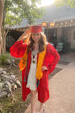 I got this dress for my high school graduation and it couldn't have worked any better. I got a size S. It was a bit loose in the waist, but worked for me because of my bigger bust. It looked beautiful with my cap and gown, and it was perfectly modest. I got so many compliments on it too from people I didn't even know! - Lillian B.
