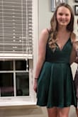 I have never had a dress fit me so perfectly. This dress was so incredibly nice to wear, and it looks stunning too. I love how classic it looks and feels. It worked for a few of my winter occasions this past year. The color is also so pretty, and the photo does not do it justice. The perfect green dress. - Riley W.