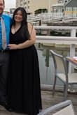 I loved this dress is very elegant! It's a perfect black dress for any black tie occasion or black tie optional, the only thing is that if you are. A short girl like me you would definitely have to hem it, because it's very long - Johana D.