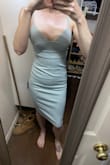 I love this dress! I am not sure what I'm going to wear it to yet but it's my new favorite. Fits like a glove and I love the stretchiness of the fabric. Not sure if I can update photos later, but I will once I wear it out somewhere if I can. - Hannah A.