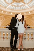 I chose this dress for our "speakeasy" engagement photo shoot! It was so elegant and classy and was perfect for the occasion! I sent back the medium and got a large only because I'm not a fan of very tight-fitting dresses. - Lindsey D.