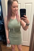 I'm obsessed with this dress!! It's super cute, and the fit is perfect. It's stretchy/not too much compression. Huge bonus - this dress is SOOO comfortable and soft. - Katie W.