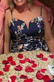 I absolutely love this dress. I have a belly pooch and it hid it well. I wore it to dinner with my husband on our anniversary. It fit true to size and has adjustable straps, which was nice. - 28 G.