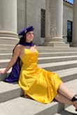 I love this dress, I bought it for graduation. I am on the shorter side so I had to have it hemmed in order not to trip while walking on stage, but otherwise it fit perfectly. The length was my only issue. The bow had to be retied on several occasions, but it looked beautiful. - Kathryn S.