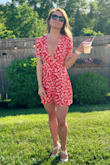 This dress is super cute. I got it to wear to a wedding but can definitely be dressed more casually. I don't have much of a chest so there was quite a bit of room in the top part. This dress has zero stretch so keep that in mind. I gave this 4 stars because the zipper completely broke, broke the fabric, and I had to rip the dress off me the day I received it. Lulus sent me a new one and obviously it's better, but the zipper is definitely difficult so go easy. - Melissa L.