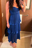 I received lots of compliments on this dress. I felt so confident in it. Where the tiers hit are very flattering and hide areas I'm most subconscious about. The color was great. The straps are adjustable which is appreciated. - Hollie G.