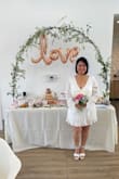 I wore this dress for my bridal shower. One thing I did not really about this dress was the zipper. I needed 2 friends to help me pull the zipper through the waist inseam every time after I used the bathroom. It was a bit annoying but luckily it was my special day so they did not mind doing it. - Thuy N.