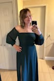 I love this dress so much!! It does need heels because it definitely runs long, BUT this is my favourite piece of clothing I've ever bought for myself. The colour is so beautiful, and I'm obsessed with the little slit to show off the heels - Niamh J.
