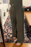 I only tried on once and can't wait to wear it. Great material and love the olive color! - Kate M.