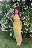 This dress fit perfectly. The strap stayed in a position that was comfortable. The zipper is on the side which I liked. I wore shorter heels, so I could have gotten it hemmed, but overall it was great. - Haley C.