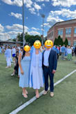 I wore this to [my] sister's graduation. Runs true to size. There's absolutely no stretch. After looking at this in pictures, it doesn't really flatter my body. - Evelyn L.