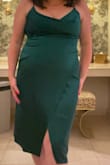 I was a little worried this wouldn't look nice on my post-baby body, but with some shapewear, it worked perfectly. The straps are adjustable so I even was able to go without a bra (though I was sporting a lot of cleavage, fair warning to those with big girls). I received two random stranger compliments! 

I wore the dress to a cocktail birthday party and it worked great, but will probably go with something that has more coverage for a wedding/family event. - Katie O.