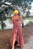 Everything about this dress was gorgeous! The mauvey color is beautiful and the style is just the right amount of effortless flare! I received compliments non stop! The waist and hip fit perfectly! However, the bust is more suited for fuller chests rather than smaller chests. I had to have the bust sides taken in, straps and front tacked up to keep from the top from flying open. The bust was definitely a bit long for my short height too. Otherwise, it was a show stopper! - Rhett W.