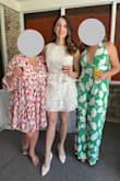 This was a great choice for my spring bridal shower. I got so many compliments on it. I will say the dress mostly fit (good size at the waist) but was a bit loose on the top so the open back was a bit gaping, but nothing too bad. The fabric if is a bit stiff but not itchy which I worried about when I first opened it. I would definitely recommend! - Jenette C.