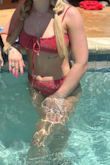 Cute but extremely scratchy material. The bottoms got ruined on first wear by sticking to the inside of the pool when I was leaning against the edge. - BRITTANY B.
