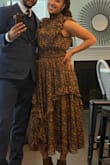 This is a great fall dress! I wore it to a couple different events. It was perfect and complimented my body perfectly! Lots of colors to go with more accessories and the high neck is a fun touch. - Michele B.