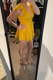 I wanted to love this, but it was just too small and there's no stretch at all. I ordered on what was suggested according to the site based on my measurements but it was very tight and I couldn't do up the back all the way.
Also the shorts are VERY short. If I leaned over my whole butt was exposed.
I loved the colour and design but unfortunately just couldn't make it work which was really annoying since I'm in Canada and returns cost about $30. - Kerry I.