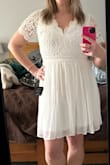 The dress was very cute, but something about the neckline just didn't suit me so I ended up choosing a different option. - Rachael B.