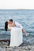 This dress could not have been more perfect for our wedding day! The dress fit perfectly right out of the bag. The only alterations I had done were a small hem to have it hit the ground and not drag, and my shoulders taken in because I have a small chest. For the price, this dress couldn't be any better!!!! - Cierra L.