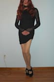 I was looking for something different in a black mini/midi dress, and this one seemed to do the trick. Very sexy and fits perfectly both in the body and arms. Updated review with photo added. - Gretchen M.