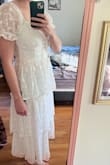 It was cute online but unfortunately, I found that the fabric felt cheap and the tie in the front greatly contributed to that opinion. It felt like something you would find at Walmart and the threads were hanging in multiple areas. Other dresses on here for a lower price have been much better quality. - Devon M.