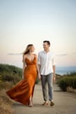 This dress was absolutely perfect for my sunset, cliffside engagement photoshoot in San Diego (photo credit to @wilbutstudios). It was lightweight yet elegant, flowed beautifully, and fit snugly in just the right places. The material was precisely what I was looking for elegant and simple without being overly formal or too reminiscent of a bridesmaid's dress, especially in a solid color. I would definitely choose to wear this again! - Stephanie L.
