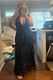 I am still in my first year of post partum, so really needed a dress appropriate for a black tie event that would flatter my mom bod. The dress is SUPER flattering, but the chest area was a little more revealing than I would have wanted. It also didn't offer any support, so my boobs looked pretty saggy. I did end up getting it altered, but all I had them do was sew the V-neck together at the bottom about two inches. This totally solved the issue of the dress being too revealing, as well as gave me more support and allowed me to wear a regular bra. This simple fix totally made this dress one of my favorites that I've ordered from lulus! - Ashley K.