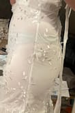 The dress design is pretty and it fits true to size. However, the midsection of the dress has one less layer that the top and is completely see through. I will not be wearing this. - Chelsea S.