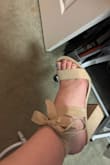 I love love love the look of the shoes!! I exchanged my size 8.5 for a 9 and they fit much better, I typically wear an 8.5 or an 8 in while sizes. They were super easy to tie and I already found a couple ways I like to tie them! They were also very sturdy considering they are tie ups. The only problem I found with them is that they were very uncomfortable. There is a lot of pressure on my toes at the front and it could be due to the height of the heel but I will definitely be wearing them for shorter formal events!! - Alyse B.