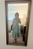 This is such a dainty, feminine dress. I absolutely love it. The material is beautiful, the fit is great, and the overall dress is breathable yet structured! Needs a little steaming but sooooo excited to wear it for an august wedding I'm in. - Katy N.